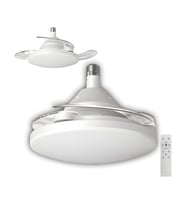 CT-1156 Dolunay Fan Dimlenebilir LED Işıklı Hayalet Pervaneli Tavan Vantilatörü E27 Kumandalı 3 Renk Işık 72W
