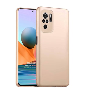 Microsonic Matte Silicone Xiaomi Redmi Note 10S Kılıf Gold