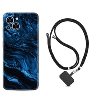 Reeder S23 Max Pro Kılıf Resimli Boyun Askılı İpli Desenli Silikon Blue MArble 1379
