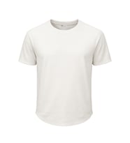 Ghassy Co. Erkek Reglan Oval Kesim %100 Pamuk Yumuşak Dokulu Bisiklet Yaka T-shirt (Beyaz)