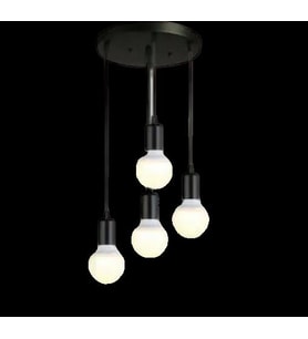 Dylight Retro Metal 4 lü Siyah Dekoratif Rustik Sarkıt Avize Çap:30 cm