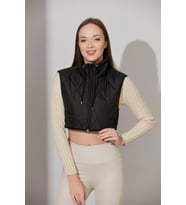 ALEXANDERGARDI CROP KAPİTONE YELEK (B21-909YL01) (Siyah)