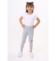 Toontoy Kız Çocuk Baskılı Tayt ( Gri-Melanj)