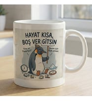 BK Gift Nihilist Penguen Beyaz Kupa Bardak -11, Ofis ve Hediye Kupası, Arkadaşa Hediye