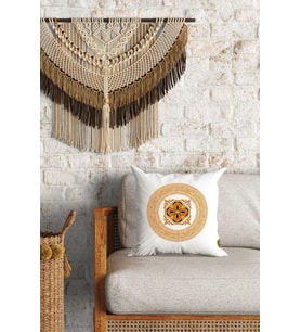 Etnik Motif Desenli Çift Yön Dijital Baskılı Dekoratif Kırlent Kılıfı Yastık Kılıfı 39x39cm