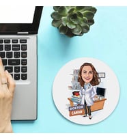 Kişiye Özel Karikatürlü Kadın Doktor Tasarımlı Mousepad