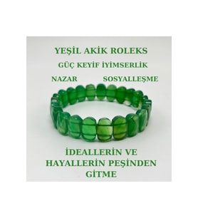 Yeşil Akik Doğal Taş Roleks Bileklik
