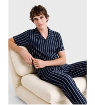 LC WAIKIKI Lacivert Regular Fit Çizgili Erkek Pijama Takım