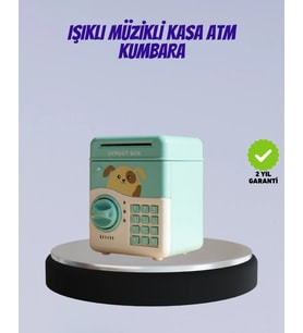 Su Yeşili Işıklı Sesli Elektronik Şifreli Çocuk Kumbarası