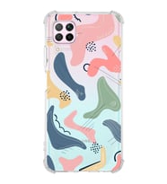 Huawei P40 Lite Uyumlu Köşe Korumalı Antişok Kapak Abstract Tasarımlı Şeffaf Silikon Kılıf