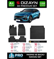 S-Dizayn Peugeot 408 3D Pro Havuzlu Paspas ve Bagaj Havuzu Seti (2'li SET) 2023 Üzeri A+ Kalite