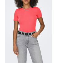 Only ONLEASY S/S O-NECK TOP BOX JRS Mercan Kadın T-Shirt 15330639