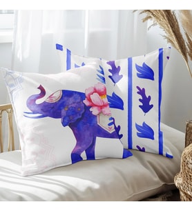 eJOYA Uğurlu Fil Tasarımlı 2'li Yastık İçi Ve Kırlent Kılıfı 45cm 113434