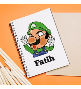 Süper Mario Luigi Tasarımlı Defter Kişiye Özel
