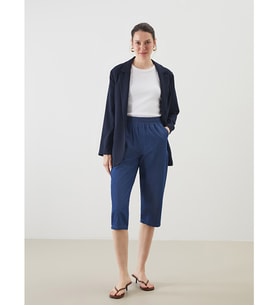 LCW ECO İndigo Beli Lastikli Kadın Jean Kapri