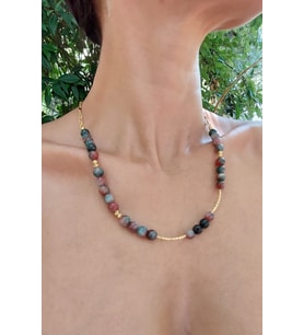 serapis accessories Turmalin Taşlı Altın Kaplama Zincir Kolye Kadın / Kız