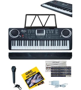 Midex Ps-1500bk Başlangıç Için 61 Tuşlu Org Notalık Adaptör Mikrofon (100 SES 100 RİTİM) - TEŞHİR (Siyah)