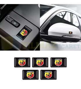 Fiat Abarth Logo Direksiyon Jant Vites Torpido Damla Silikon Oto Sticker 5 Adet ( 17 x 11 mm Ölçü )