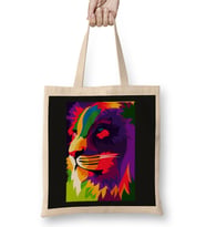 Popart Animals Colorful Lion In Pop Art Bez Çanta Uzun Saplı