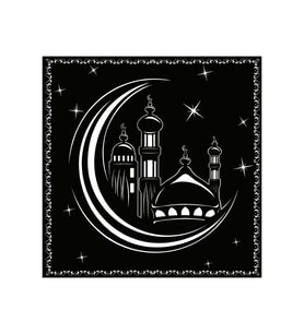 Miyrem Sticker Serisi Cami Silueti (Tip 1) (Siyah)