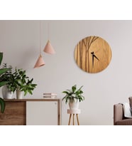 BK Home Dekoratif 45cm Ahşap Duvar Saati-11 (Beyaz)