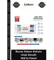 Genel Yüzey Temizlik Havlusu - 100'lü Paket - Beyaz Sabun Kokulu Islak Mendil
