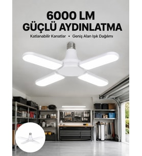 Enerji Tasarruflu LED Ampül 60 Watt 4 Kollu Beyaz Işık Yeni Nesil