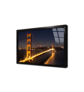 San Fransisco Golden Gate Köprüsü Çerçeveli Cam Tablo