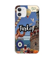 Iphone 11 Uyumlu Türkiye Kolaj Tasarımlı Şeffaf Telefon Kılıfı