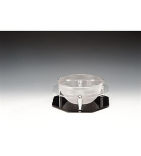 23 CM TEKLİ,POLYCARBONAT  KASELİ KAPAKLI TEŞHİR STANDI