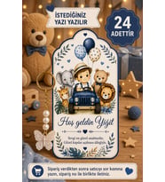 24 Adet - Safari Lux Kartlı Erkek Konsept Hediye Kelebek Anahtarlık - İstediğiniz Yazı Eklenir