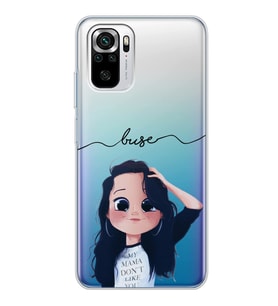Xiaomi Sweet Girl Tasarımlı Şeffaf Telefon Kılıfı