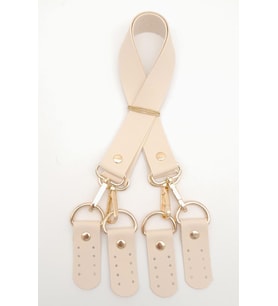 Angel Çanta Aksesuar Suni Deri 55 Cm Misu Model Çift Sap Krem Renk Light Gold Metal