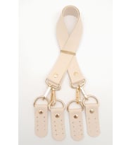 Angel Çanta Aksesuar Suni Deri 55 Cm Misu Model Çift Sap Krem Renk Light Gold Metal