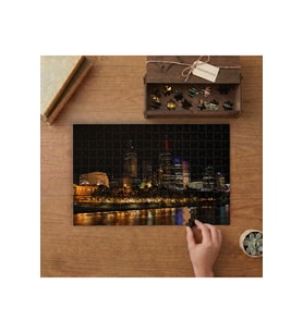 Şehir Manzarası- Gece Işıkları Tasarımı 240 parça Ahşap Puzzle Ahşap Kutuda MP00795