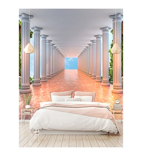 Dreamwall Çizgili Sütun Desenli Isı Ve Ses Yalıtımlı Sağlıklı Tekstil Duvar Kağıdı (Çok Renkli)