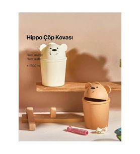 Mini Ayıcık Tasarımlı Tezgah Üstü Çöp Kovası, 1,5 Lt