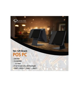 QUATRONIC 15" Dokunmatik P155 Ryzen 3 5300U-16GB RAM-256GB SSD-FDOS POS PC