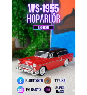 WS-1955BT Chevrolet Belair 1955 Model Bluetooth Hoparlör Fm Radyo USB Tf Aux Destekli Speaker