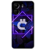 Xiaomi Redmi 13C Kılıf HD Desen Baskılı Kılıf - Dark Neon Yaprak Ö Harfi