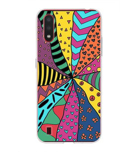 PrintiFy Samsung Galaxy A01 ile Uyumlu 1mm Slim Fit Retro Colors 4 Baskılı Şeffaf  Kılıf