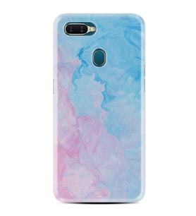 Oppo A5S A15 A16 A54 A55 A73 A74 Kılıf Desemli Silikon Pink Blue Abstract 1385