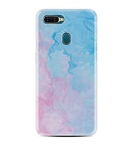 Oppo A5S A15 A16 A54 A55 A73 A74 Kılıf Desemli Silikon Pink Blue Abstract 1385