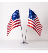 Amerika 2li Masa Bayrağı Saten Kumaş Dijital Baskı 15x22,5 cm