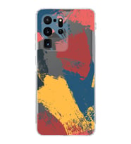 Samsung Galaxy S20 Ultra Uyumlu Kamera Korumalı Kapak Brushstroke Tasarımlı  Şeffaf Kılıf