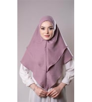Violet Pratik Hazır Geçmeli Tesettür Eşarp Pamuk Caz Kumaş Çift Katlı Düz Hijab 2303_21