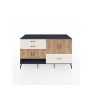 Kronos Konsol 3 Raflı 3 Çekmeceli 4 Kapaklı 176x59x99 Antrasit-Çam/Aytaşı