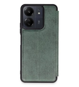 Newface Xiaomi Redmi 13C Kılıf Flip Cover - Koyu Yeşil