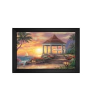 Manzara Temalı Kanvas Tablo 80 x 110 cm Siyah Çerçeve