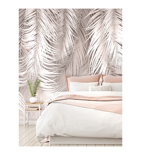 Dreamwall Tropik Yapraklar Desenli Silinebilir Sağlıklı Tekstil Duvar Kağıdı (Çok Renkli)